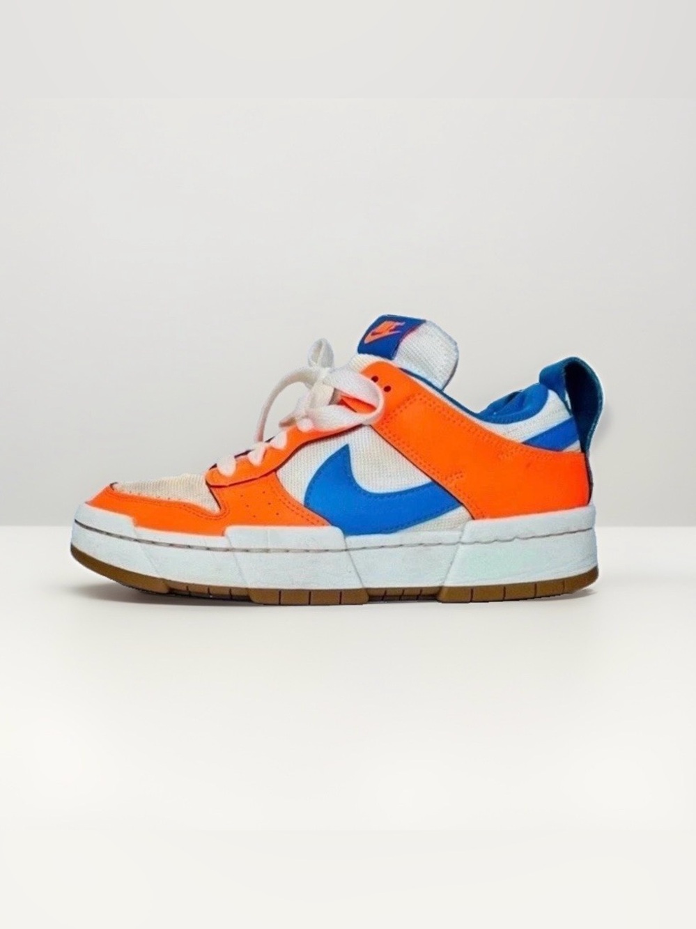 NIKE Dunk Low Disrupt Supa Sneakers Multicolor White Orange Blue Men’s 8.5